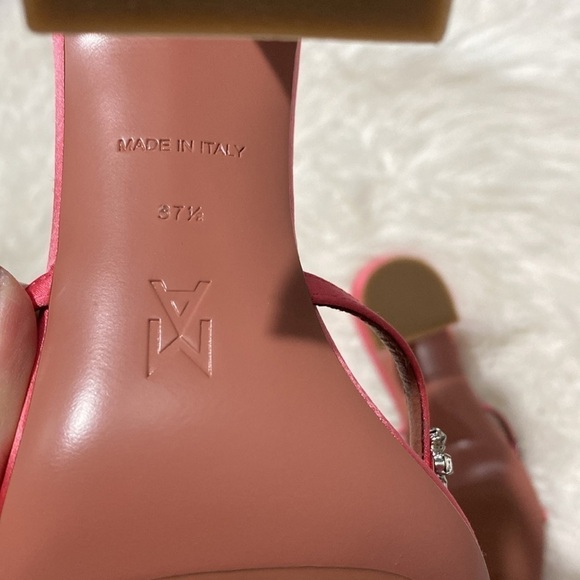 Amina Muaddi Lily‎ slipper 95 Crystal embellished satin heels size 37.5EU - Picture 9 of 14